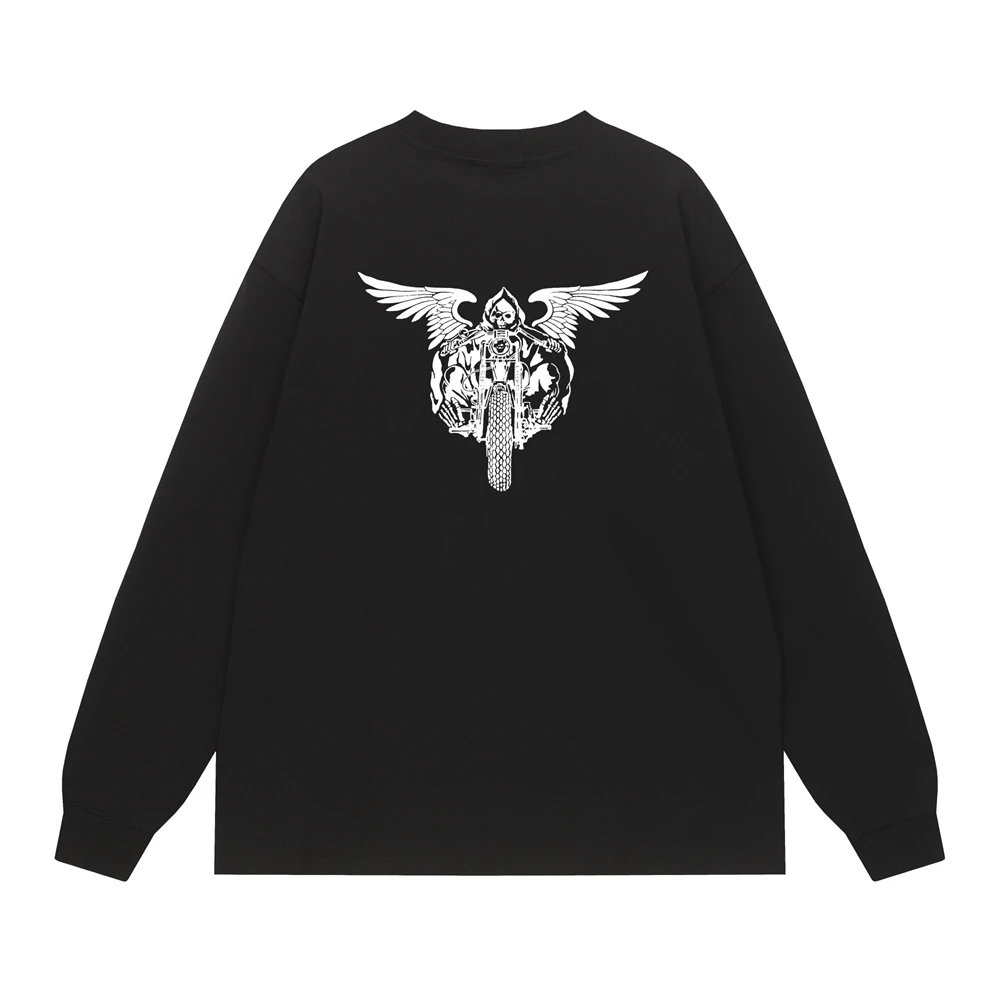 Loose Saint Long Sleeves T-Shirt Best Quality Black Base Tops Oversize Heavy Fabric T Shirt