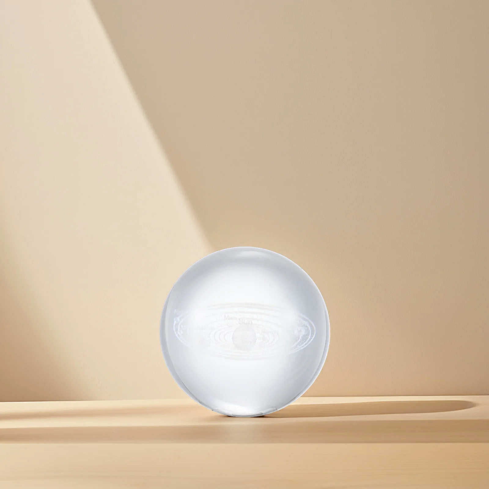 

Crystal Solar System Ball 3D Engraved Planet Sphere Smooth Finish Decor for Bedroom Living Room Study Astronomy Lover Gift Idea