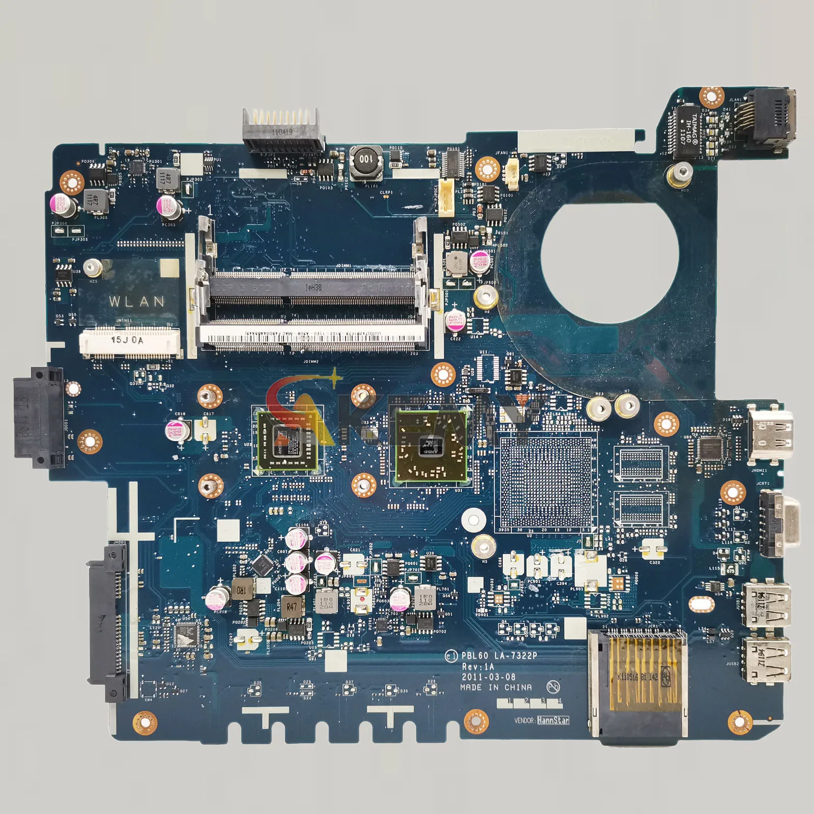 LA-7322P Motherboard Laptop untuk ASUS K43B X43B X43U K43U K43U Mainboard Notebook dengan CPU 100% Tes OK Pengiriman Cepat Stk
