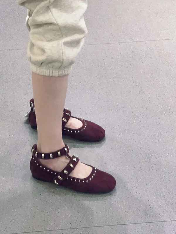 retro-rivet-embellied-flat-bot-ballet-sle-mary-jane-oes-women's-summer-new-wine-red-velvet-surface-faionable-flats