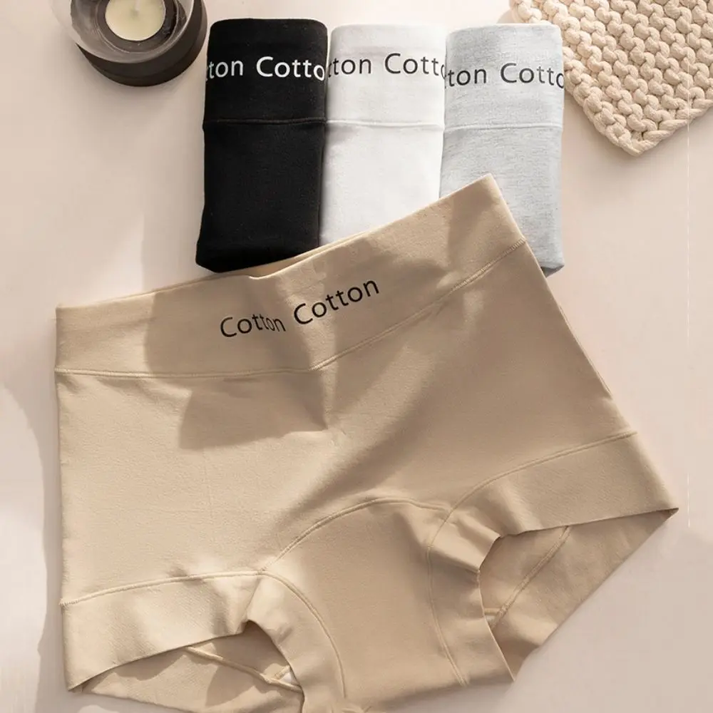 3Pcs Fashion Comfortable Simple Briefs Cotton Crotch Mid Waist Seamless Underwear Panties Underwear for Women Lady