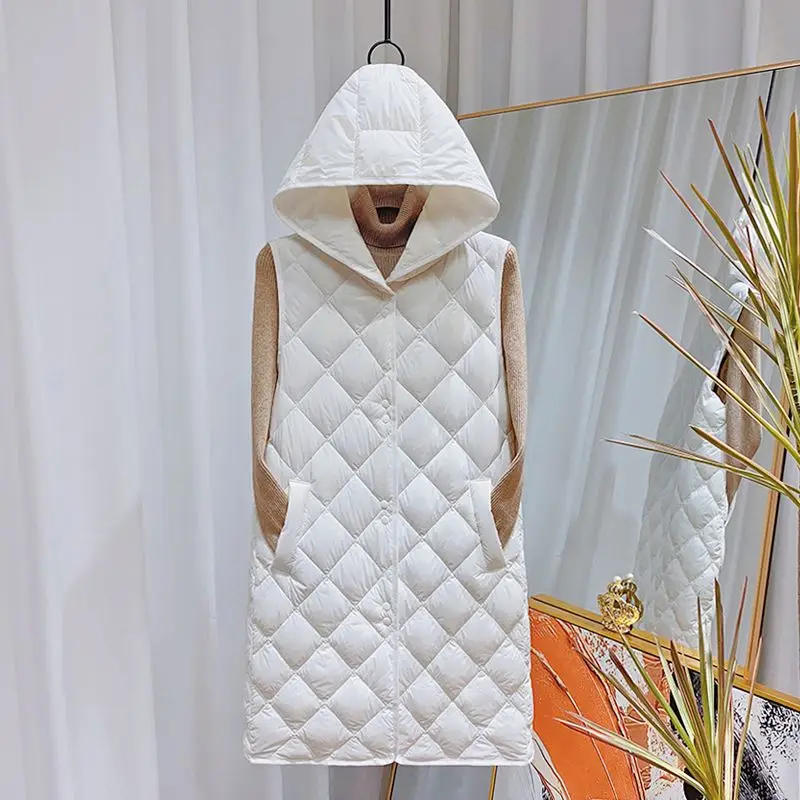 Women's Winter Tops Coats Cotton Coats Innerwear Vests Hoodies Mid-length Thick Warm Simple Comfortable Casual Niche Versatile