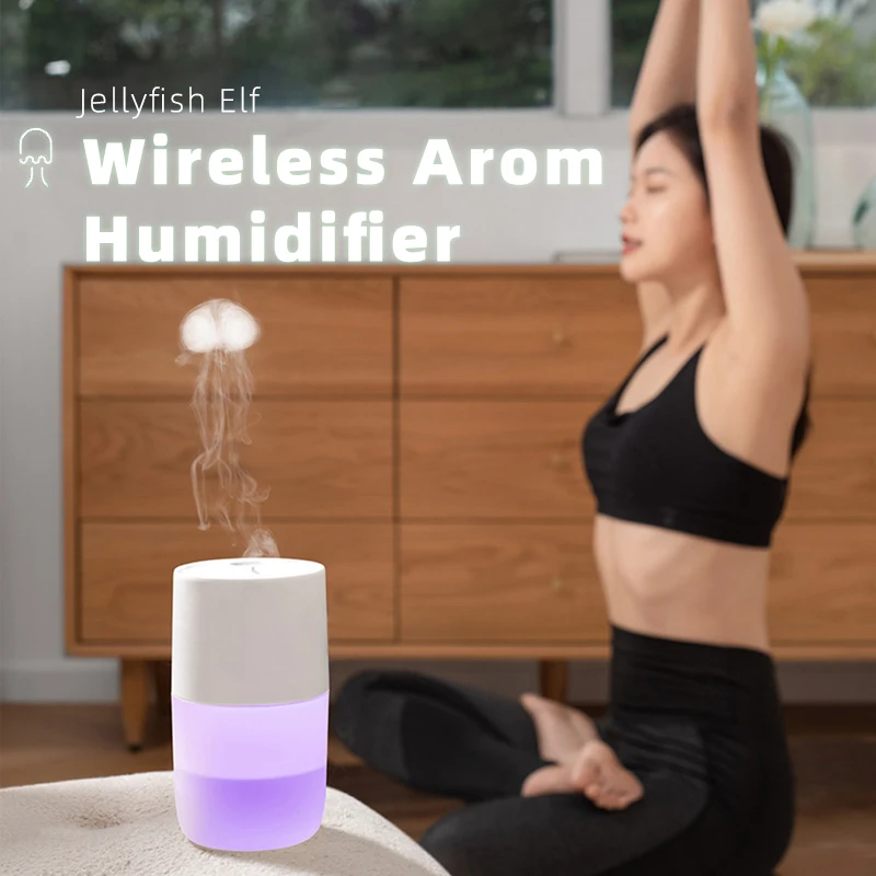 Elektryczny rozpylacz zapachów bezprzewodowy nawilżacz powietrza ultradźwiękowy 2 tryby przenośny opryskiwacz z kolorowym światłem nocnym do samochodu domowego 360ml