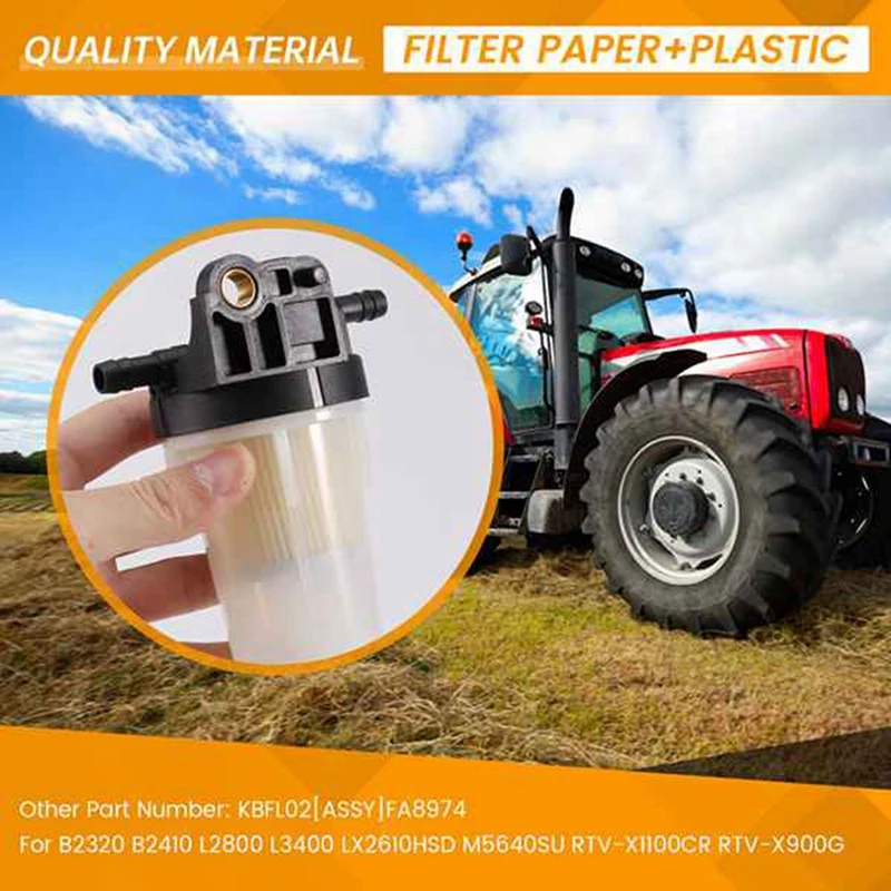 

For Kubota Fuel Filter Assembly B2320 B2410 L2800 L3400 LX2610HSD M5640SU RTV-X1100CR RTV-X900G RTV900W