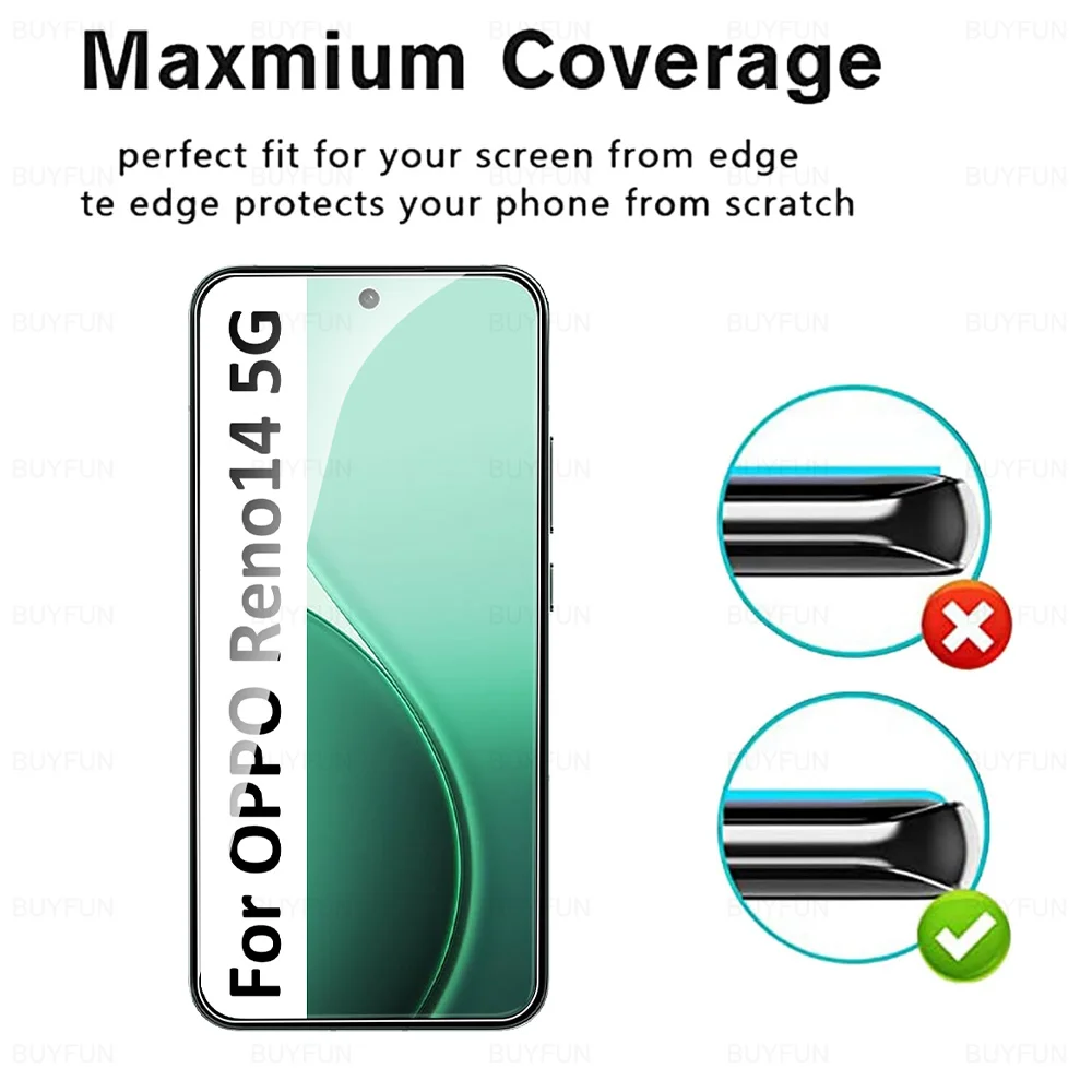 2 قطعة ل ممن لهم Reno14 FS 5G الأصلي غطاء من الزجاج المقسى رينو 14 F Reno14FS Reno14F 14F 14FS OPPOReno14 حامي الشاشة العالمية #6