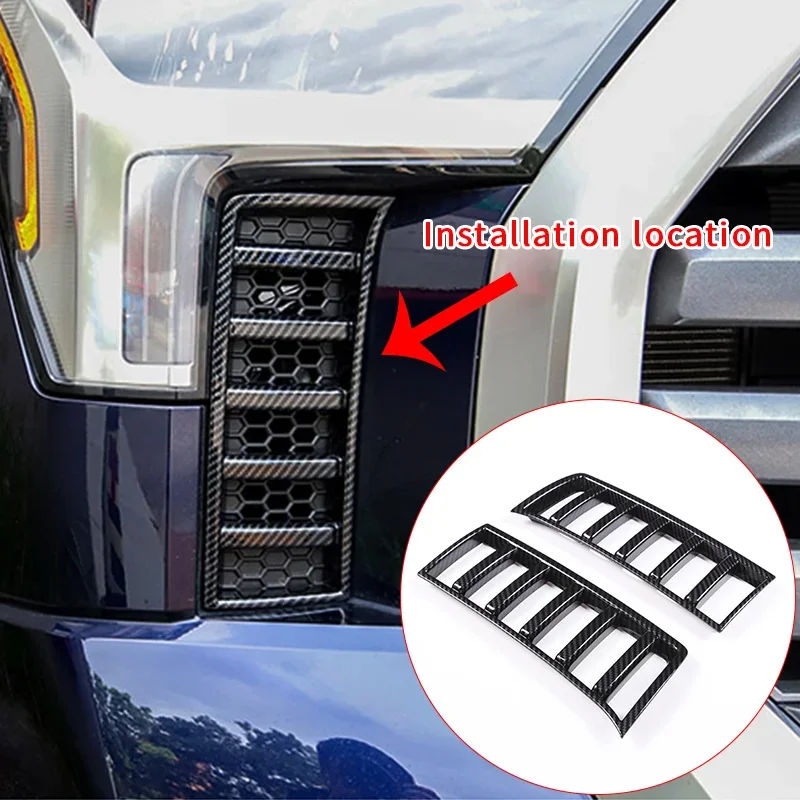 

For 22-23 Toyota Tundra Front Intake Grille Trim Protector Exterior Trim Front Hood Air Outlet Intake Cover Trim