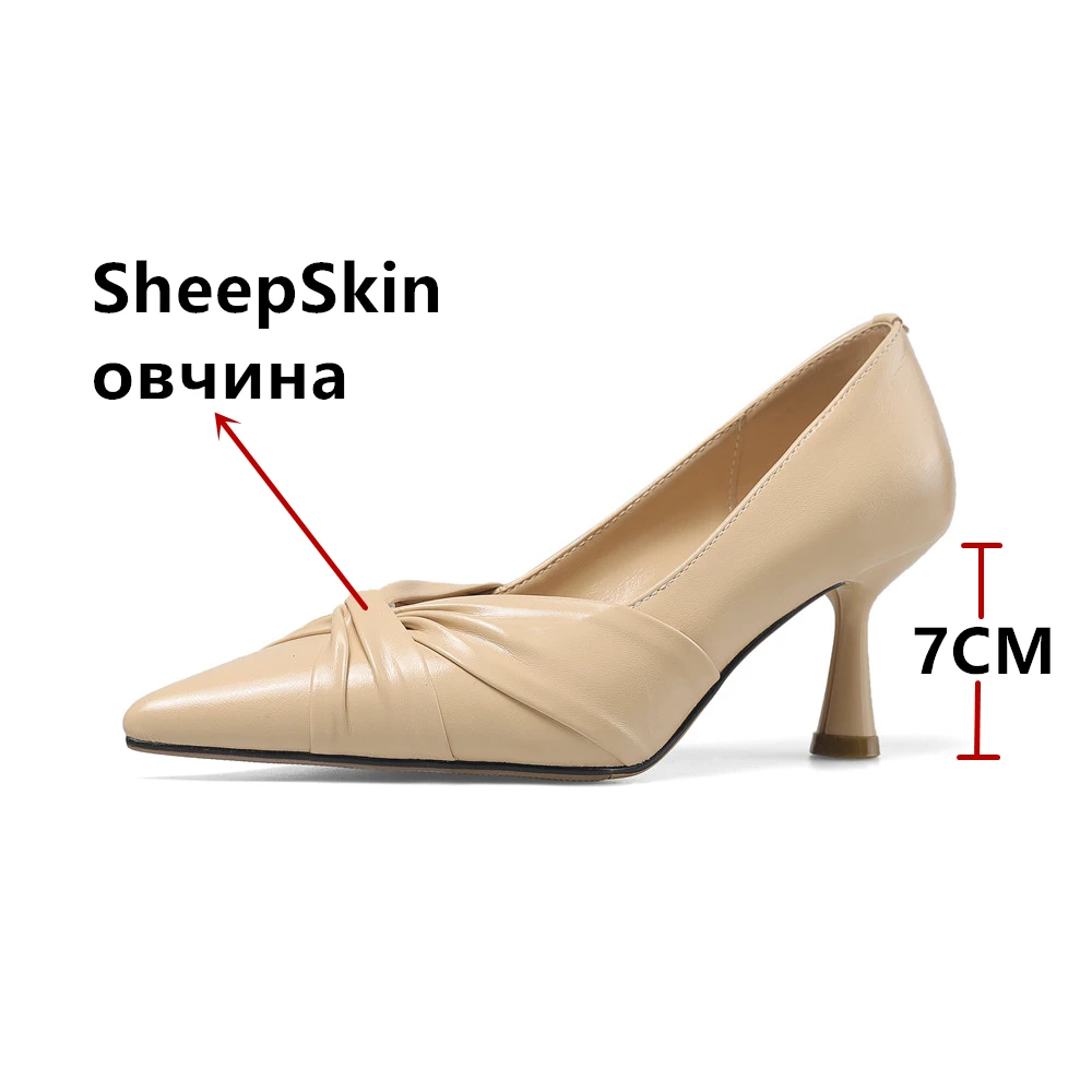 FEDONAS 2024 Women Genuine Leather Pumps Sexy Pointed Toe Office Pumps Elegant Leather Spring Summer New Shoes Woman