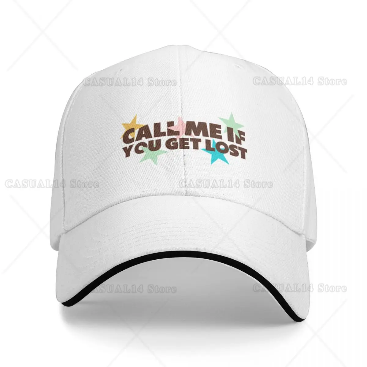 

Call Me If You Get Lost A Baseball Cap Hat Colorful Stars Sandwich Hats for Men Women Snapback Cap