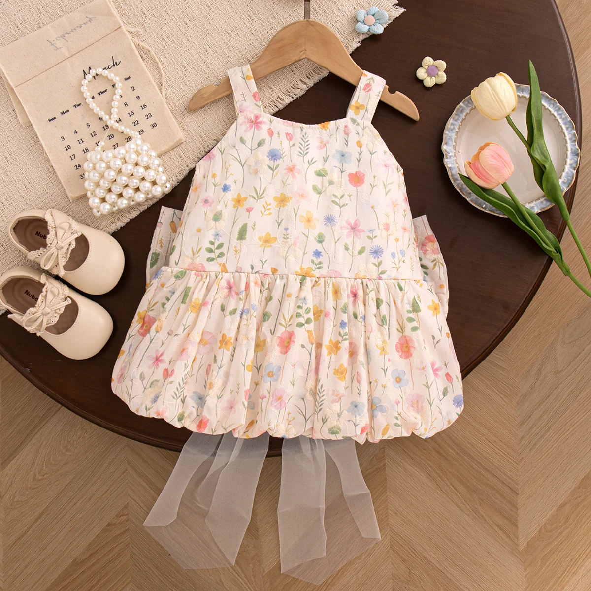 Summer New Baby Girl Floral Dress Sweet Bow Children'S Clothing (9 Months -4 Years Old)