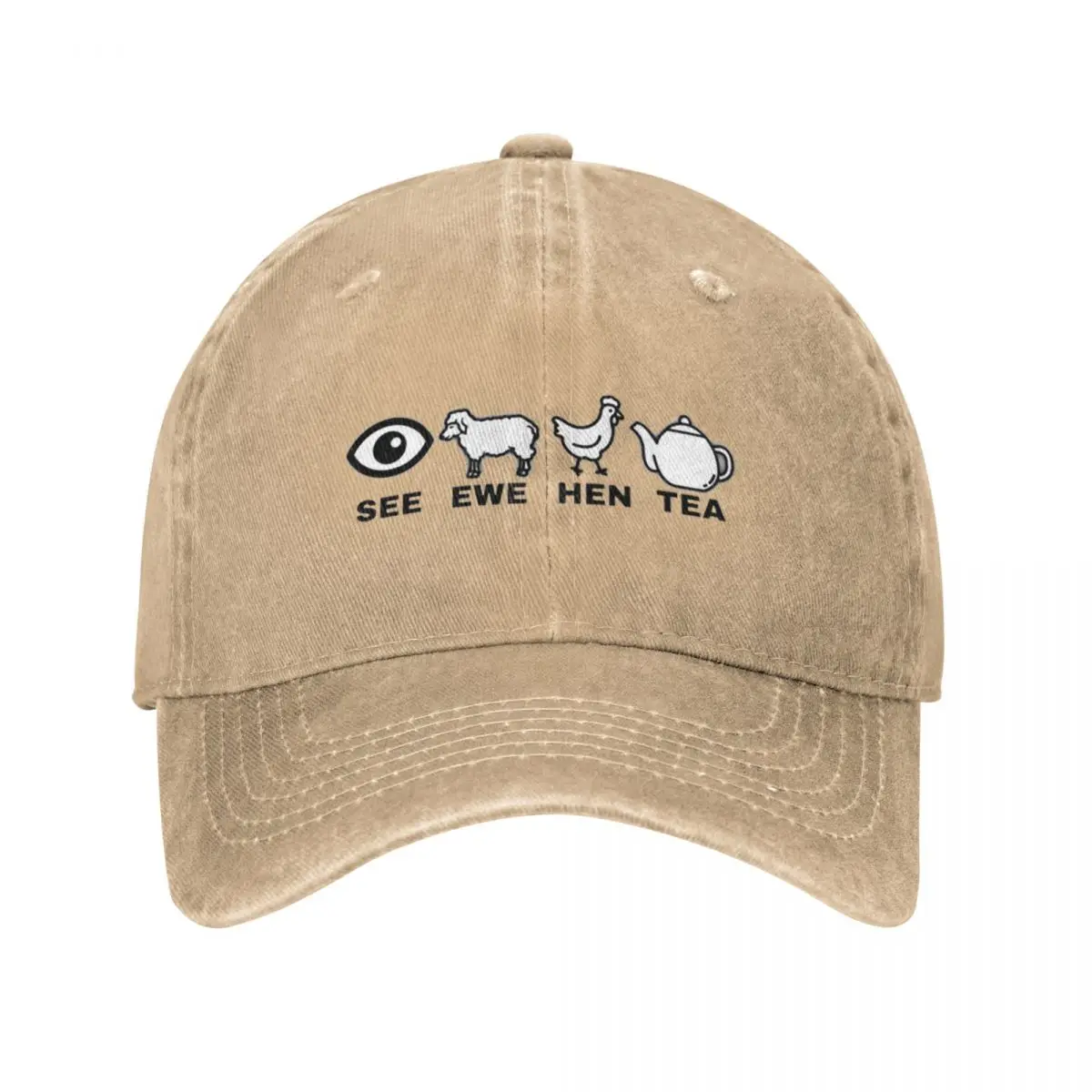 See Ewe Hen Tea Sport Retro Cowboy Washed Baseball Caps For Men Denim Dad Hats Spring Peaked Cap