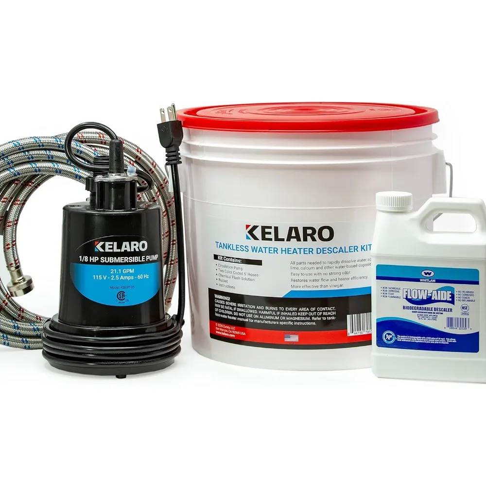 

Tankless Water Heater Flushing Kit with Flow-Aide Biodegradable Descaler