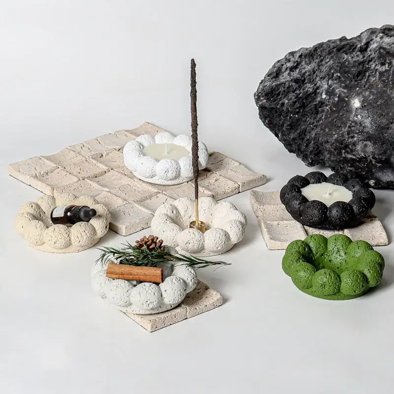 Cement Candle Cup Candle Holder for Table Centerpiece Rustic Tea Light Holder Party and Festival Decor Tealight Home Decor Gift