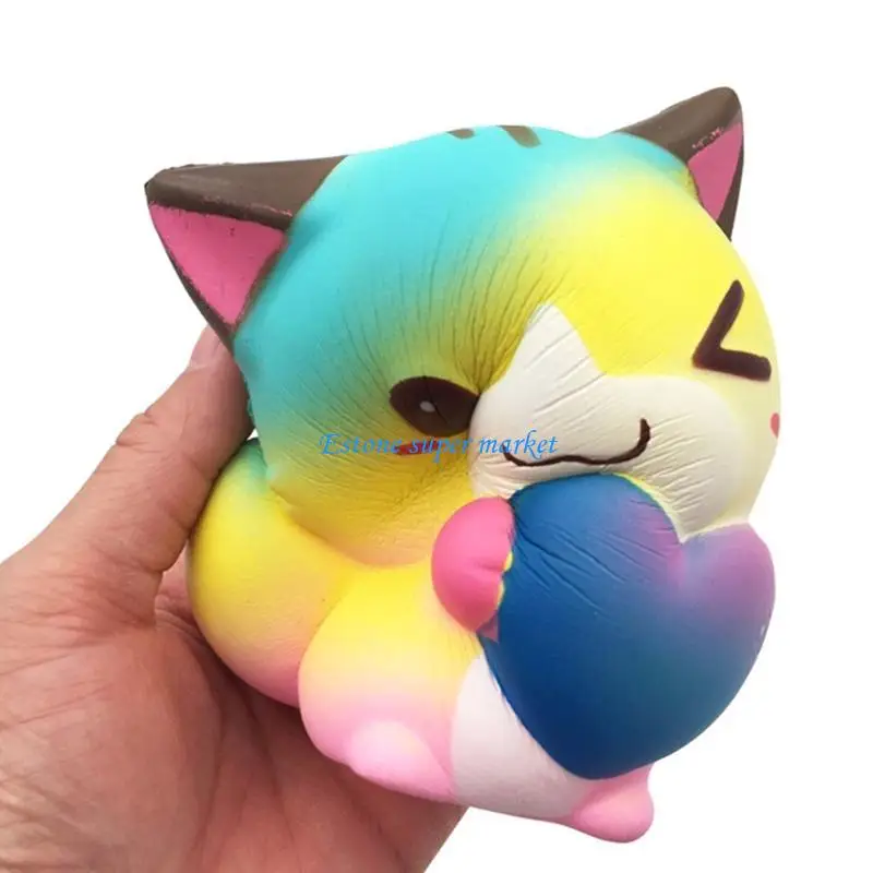 090b ของเล่นบีบคิตตี้ประสาทสัมผัสฟู้ดเจ็ตบอลรุ้งสีรุ้ง