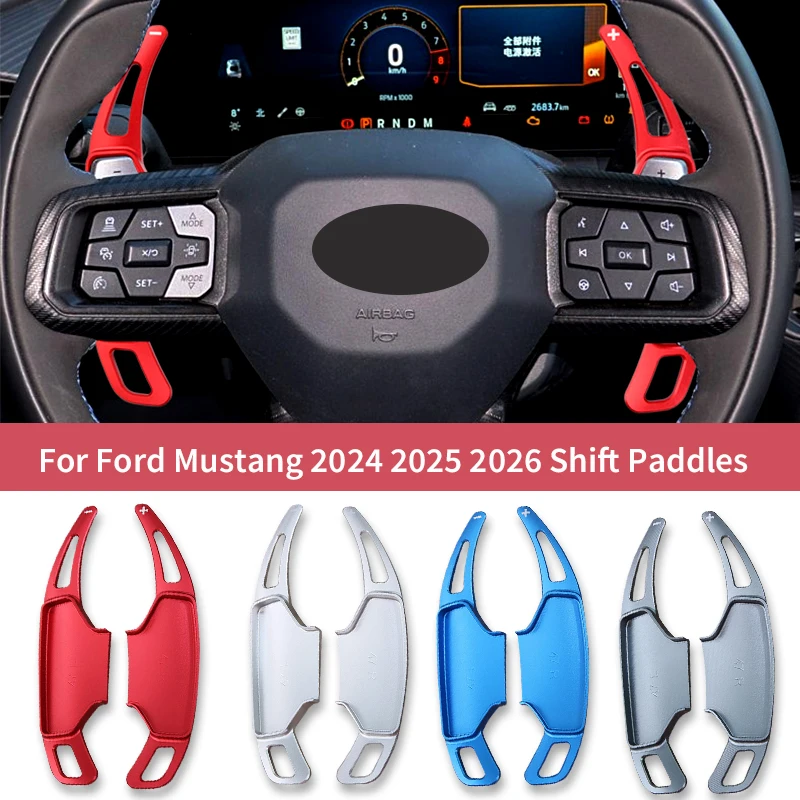 

For Ford Mustang Car Steering Wheel Shift Paddle GT Dark Horse EcoBoost 2024-2026 Paddles DSG Extension Aluminum Alloy Sticker