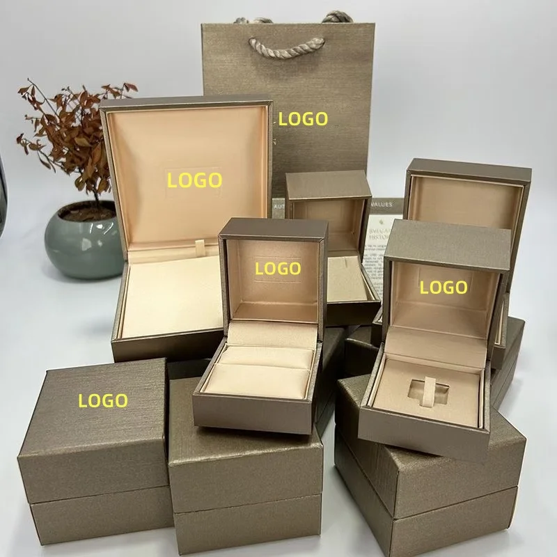 1 Set High Quality Luxury Brand Leather Jewellery Packaging Box Wholesale Ring Pendant Necklace Jewelry Gift Storage Case