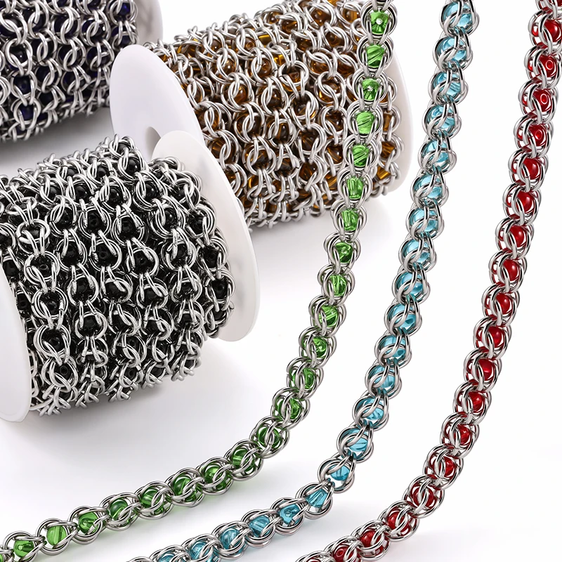 1Meter 10mm Stainless Steel Charms Beads Craft Chains for Jewelry Making DIY Necklaces Bracelets  Keychain Accessories Supplies