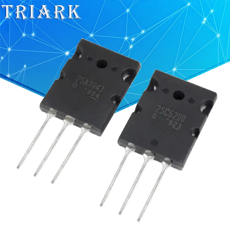 Transistor 2SC5200 2SA1943 TO-3P C5200 A1943 TO3PL (2SC5200 + 2SA1943), 5/10 paires chacune