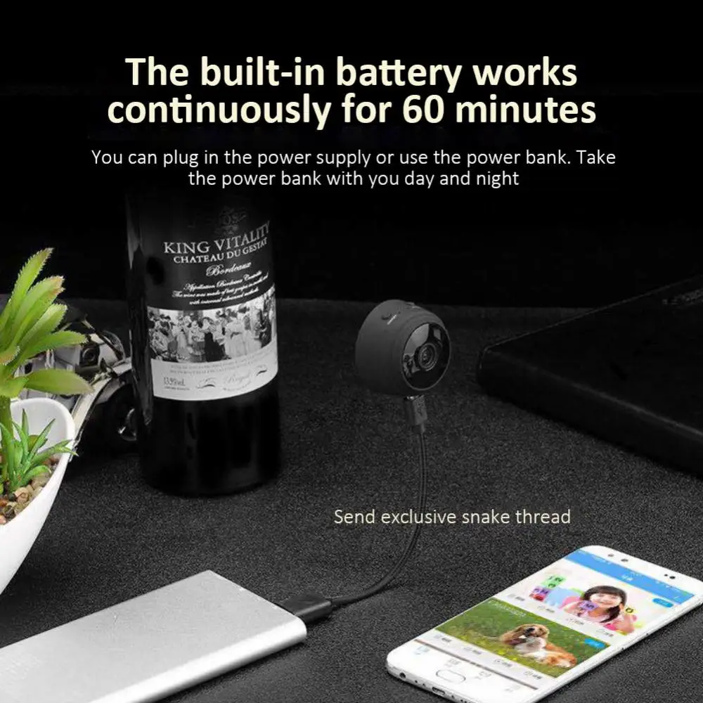 Tuya-Mini Caméra de permission IP Wifi A9 1080P, Dispositif de Sécurité Domestique Sans Fil, Sans Vision Nocturne, avec Télécommande