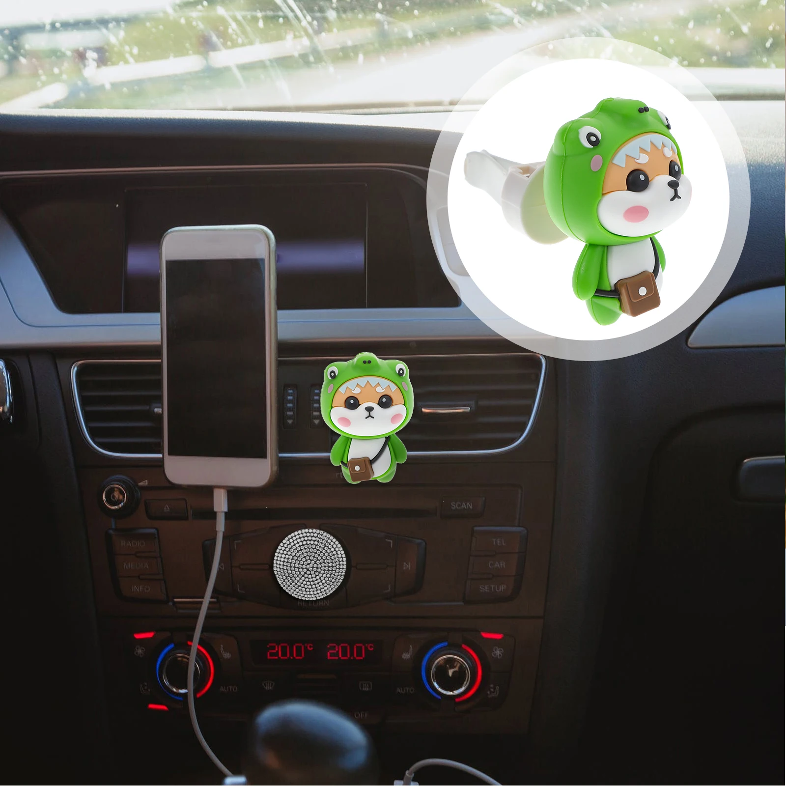 

Car Aromatherapy Vent Clip Diffuser Accessories Cartoon Dog Silicone Freshener Clips for Car Home Office Travel