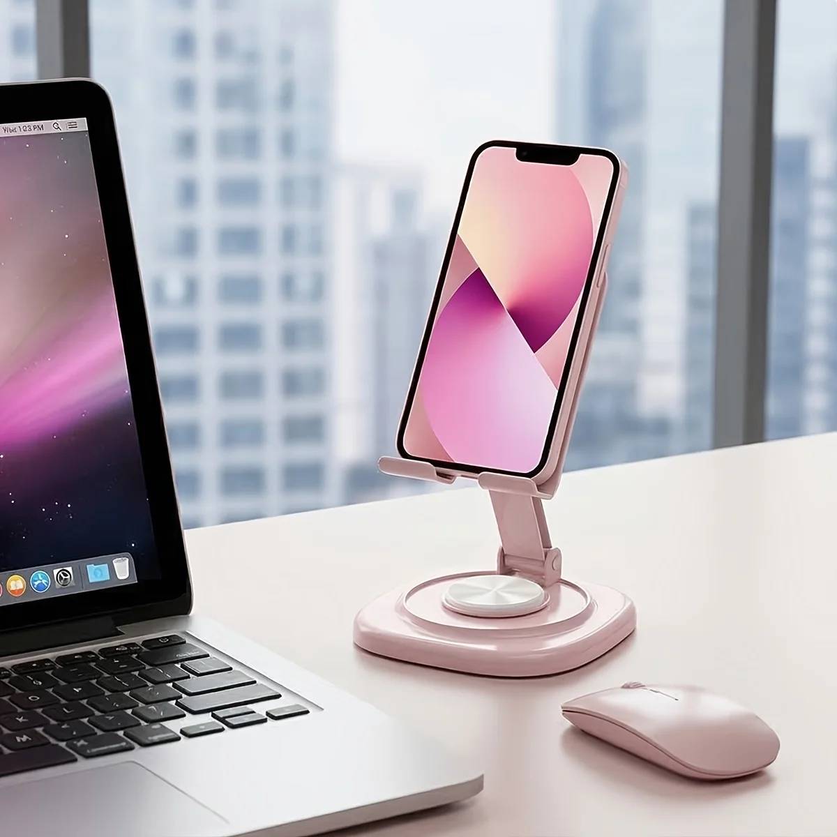 

2-Pack of Randomly Colored Rotating Phone Holders 360 ° Rotating Macaron-Style Desktop Metal Phone Stand, Tablet Phone Holder for Watching Shows, Live Streaming, Video Support Stand, Lazy Stand.