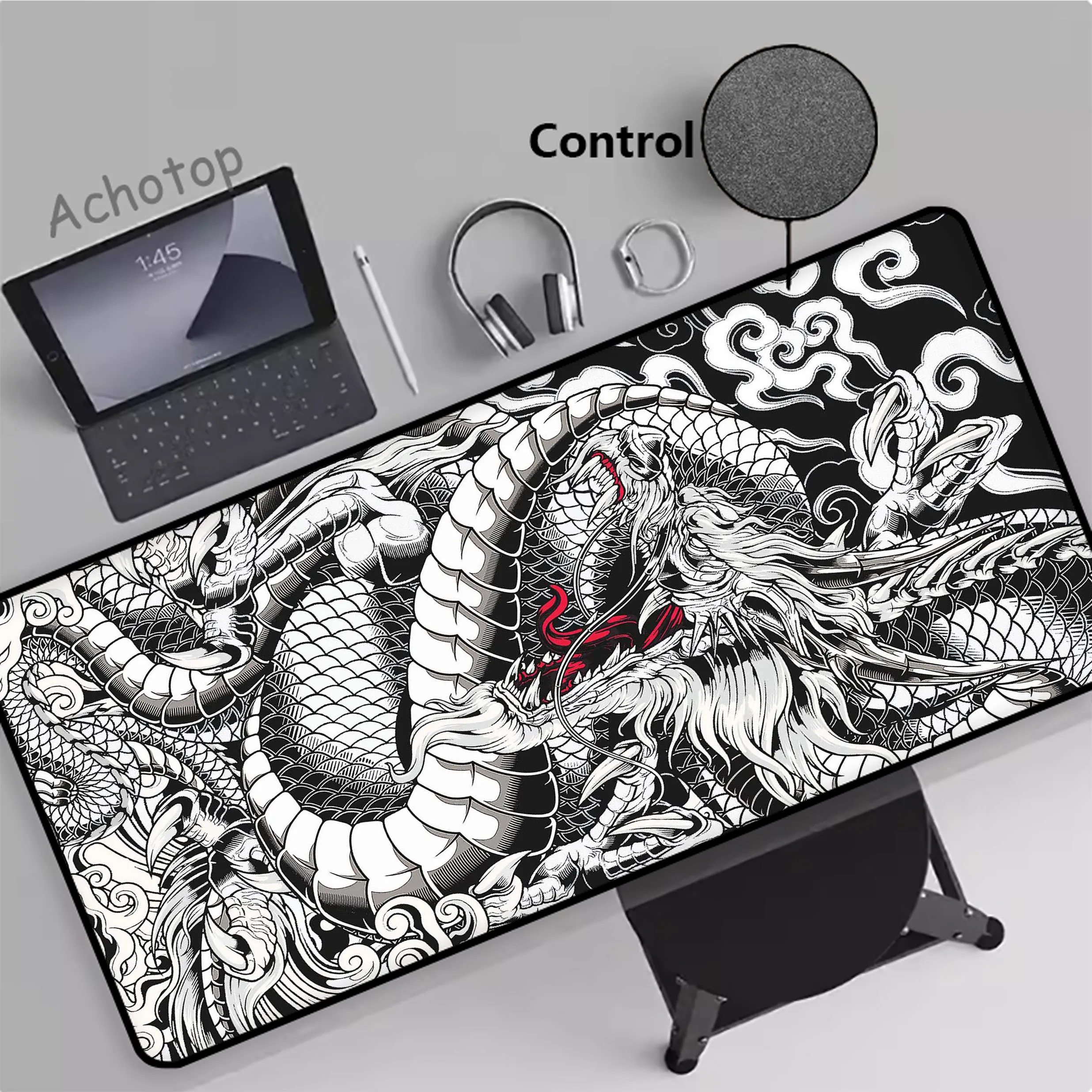 

Chinese Style Dragon Control Mouse Pad XXL Mousepad Rubber Anti-slip Keyboard Pads Gaming Setup Accessories Mouse Mat 900x400mm