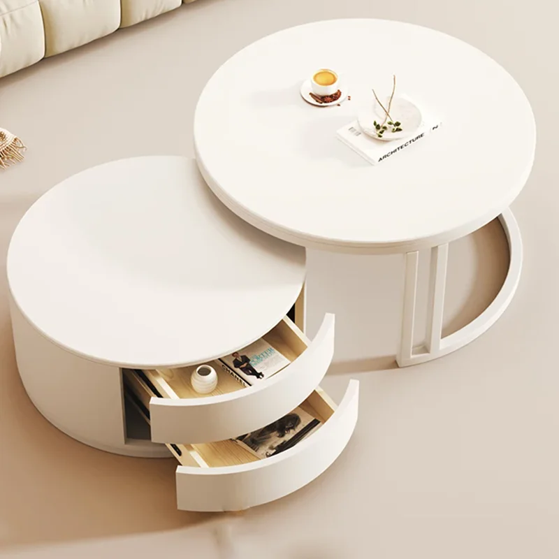 Coffee Table Storage White High Nordic Organizer Mobile Coffe Table  Furniture