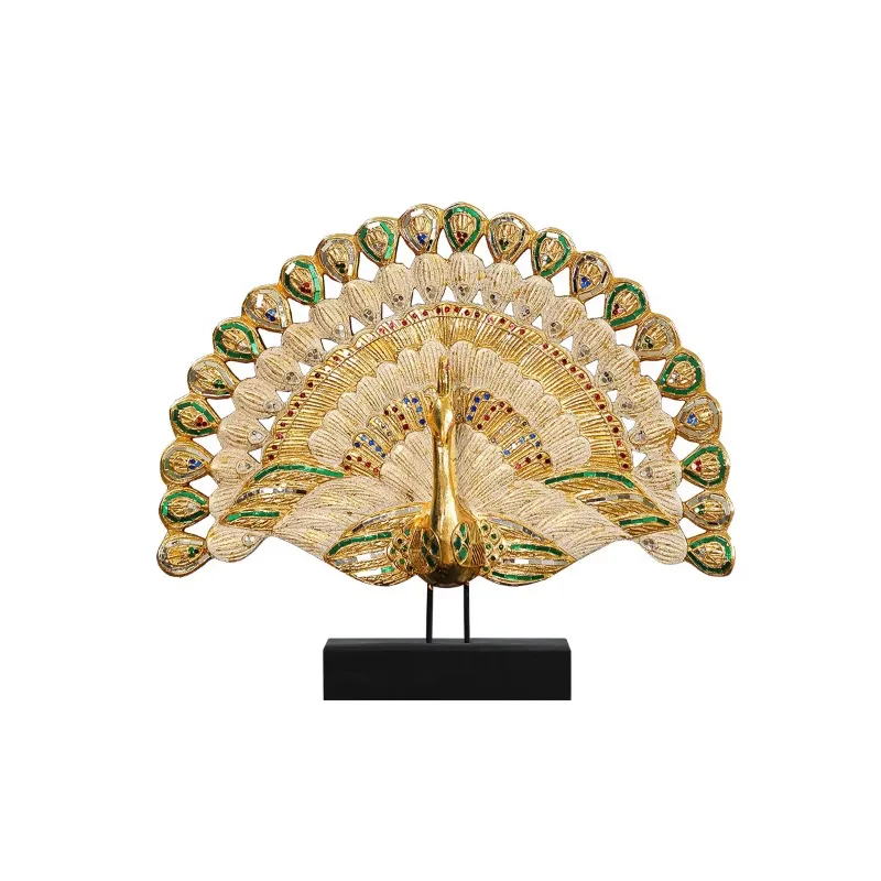 Peacock open screen home jewelry ornament living room porch desktop decoration South East Asia style handicrafts