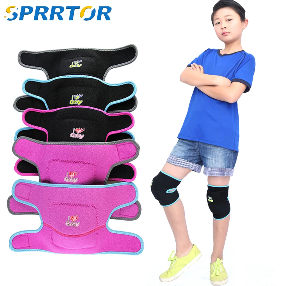 1Pair Kids Knee Pads Dance Yoga Tennis Knee Support Brace Sport Gym Kneepad Children Workout Padded Sponge Knee Protection