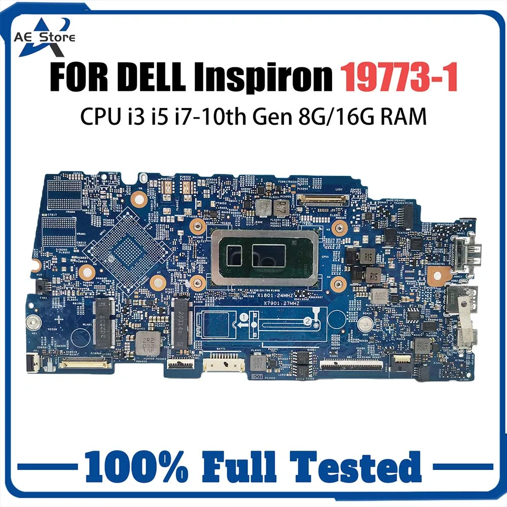 

Notebook Mainboard For Dell Inspiron 5300 19773-1 00HTT8 0X4C7V Laptop Motherboard with I3 I5 I7 10th Gen CPU RAM 8G 16G