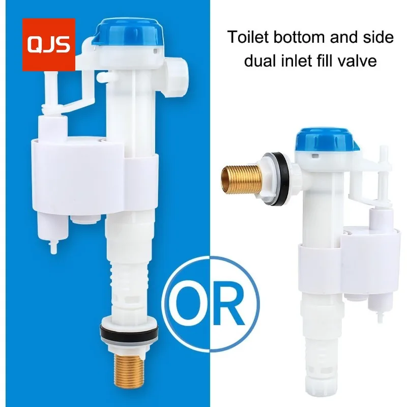 

Универсальный клапан для наполнения унитаза премиум-класса, впускной клапан для унитаза с двойным входом (нижний/боковой) с резьбой 1/2 дюйма, подходит для бачка длиной 22–30 см.