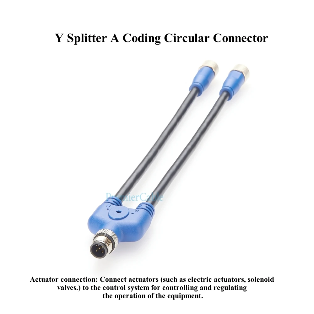 Acoplador en T con Cable Y acoplador, conector Circular para sensores, actuadores, NMEA2000, CAN Bus, M12, código A, 5 pines