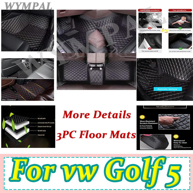 

Роскошные автомобильные коврики для VW vw Golf 5 MK5 2008 2007 2006 2005 2004 Ковры Подушечки для ног Внутренние коврики Сменные аксессуары Полный