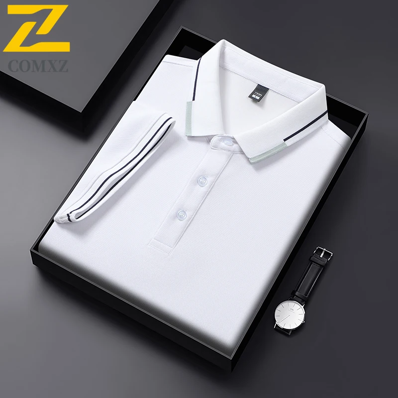 

Fashion POLO Shirt Men's New 2025 Summer Korean Cool Breathable Short-sleeved T-shirt 9 Colors Business Casual Solid Color Top