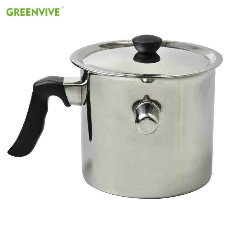 Bee Wax Melting Pot 1.5L Stainless Steel Heatproof Durable Beekeeping Wax Melting Pot with Lid for Melting Bee Wax Melter Pot