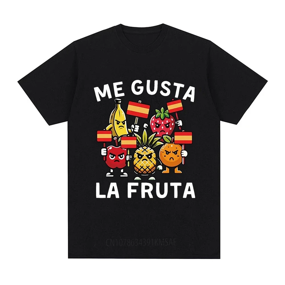 Me Gusta La Fruta T-shirt Funny I Like Fruits Spanish Meme T Shirts Men Women Cotton Casual Oversized T-shirts Couples Tops