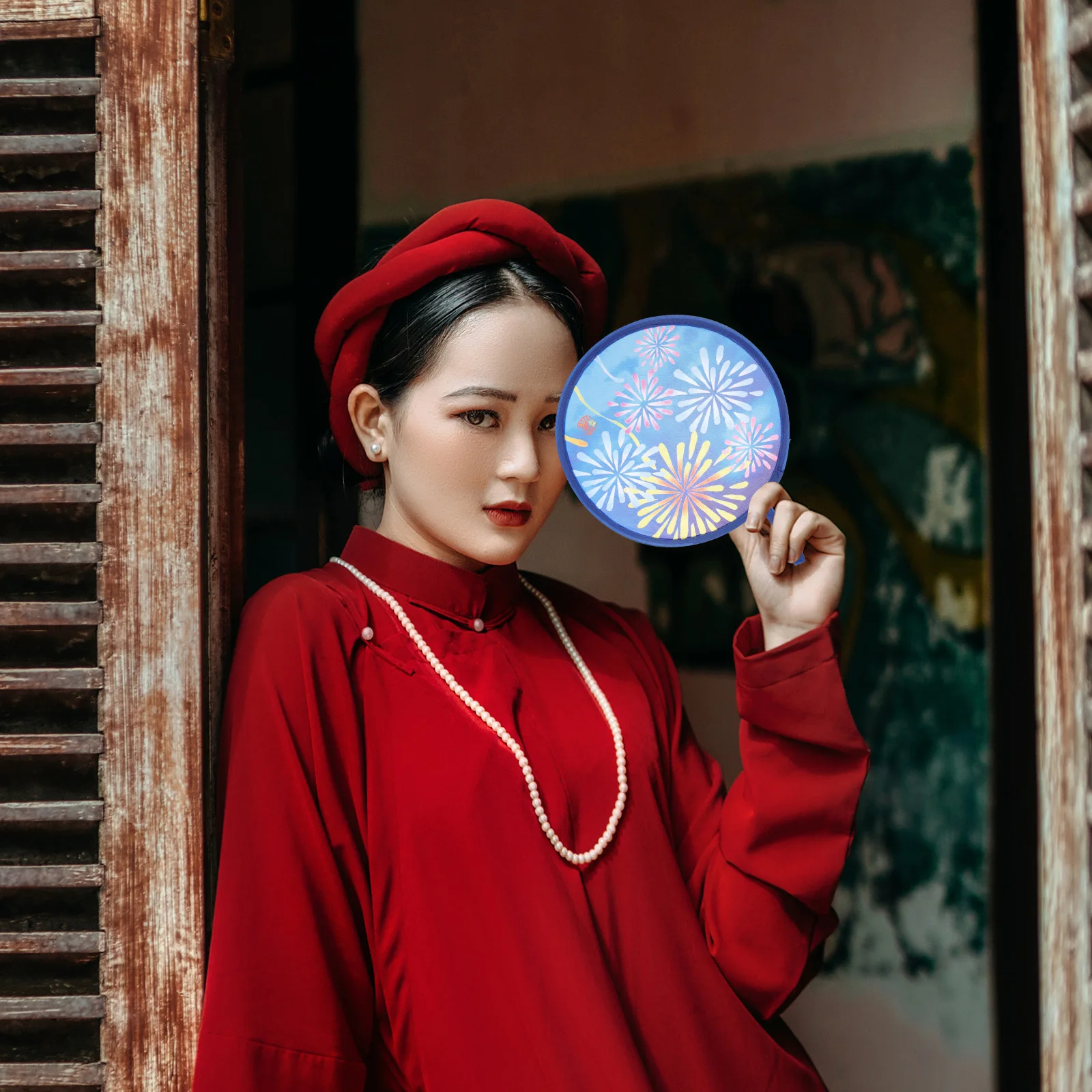 

4pcs Japanese Folding Fans Handheld Mini Round Portable Kids Fan Traditional Craft Decorative Summer Travel Dancing Photography