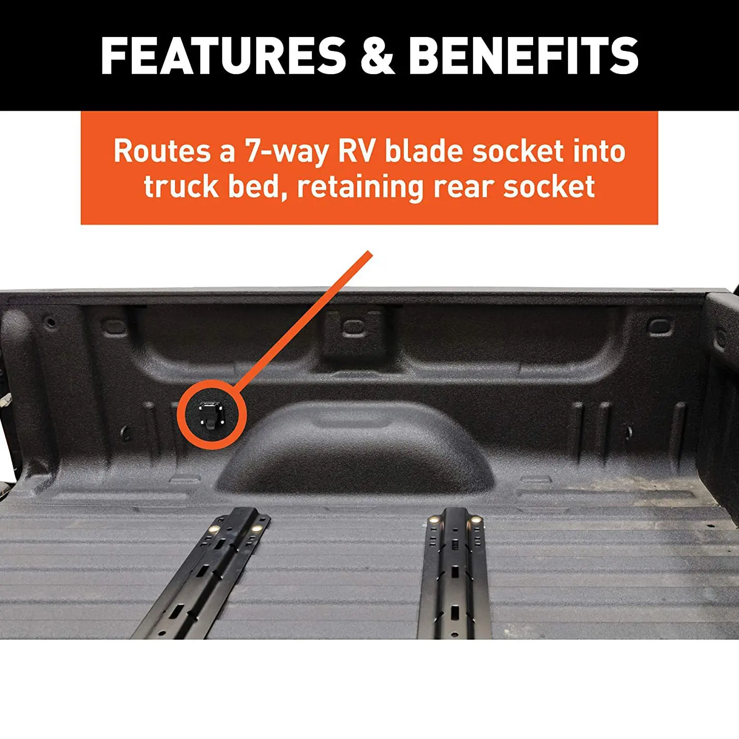 Extensão de cablagem de reboque de 7 pinos para cama de caminhão para Chevrolet Dodge Ford GMC Nissan Ram Toyota 56070