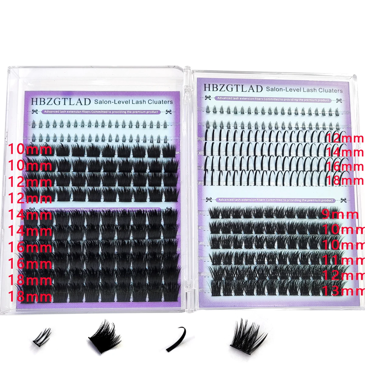 Fairy eyelash cluster 60D-200D 8D fluffy DIY eyelash cluster 8-18mm mixed eyelash extension 0.07mm Russian C/D roll thickness re