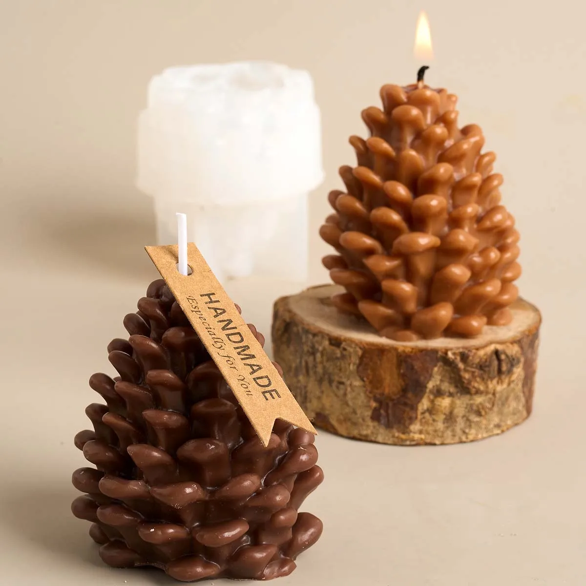 3D Pine Cone Silicone Mold - DIY Christmas Ornament Craft Tool, Soap Plaster Resin Casting Molds for Home Decor Gift Making - Image 6