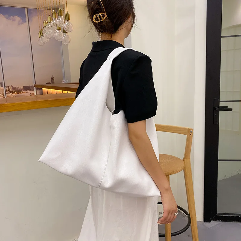 CGCBAG 2023 Fashion Tote Bag Women Simple Solid Lage Capacity Shoulder Bag High Quality Soft Leather Designer Luxury Handbags