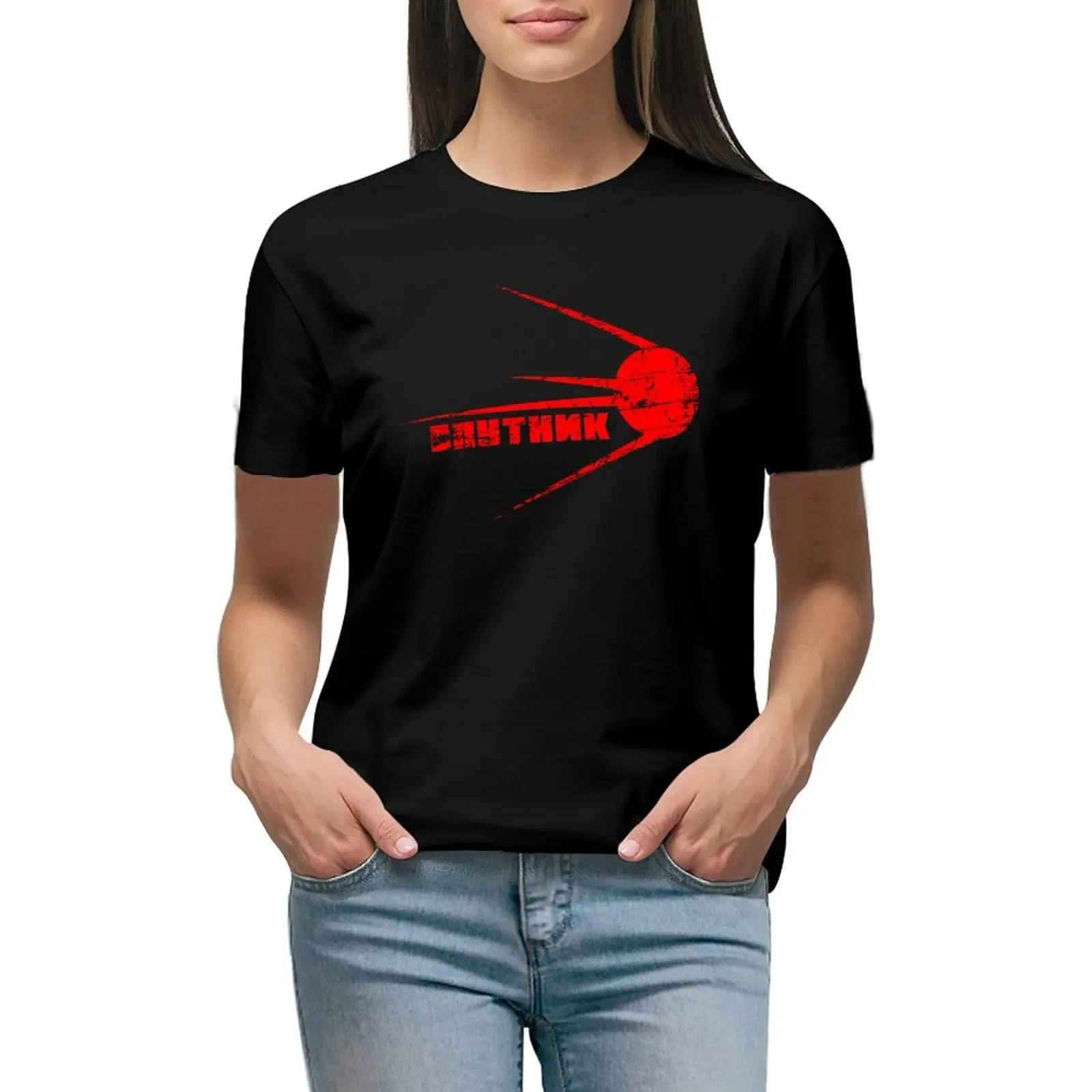 

SPUTNIK T-Shirt plus size tops summer clothes anime clothes black t-shirts for Women