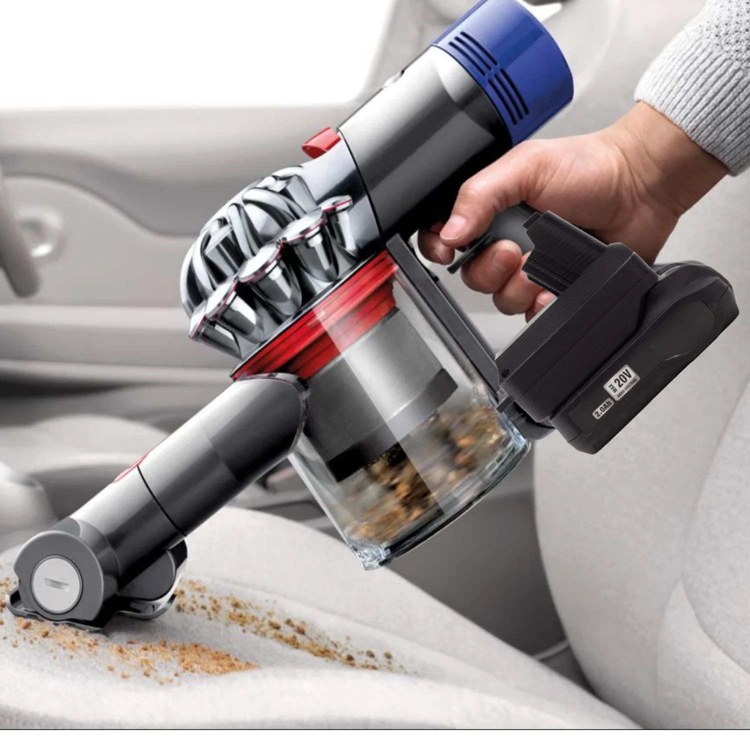 

Battery Adapter/Converter for Ferrex 20V Active Energy Battery To Dyson V7 & V8 Motorhead Handheld Vacuum(Only Adapter)