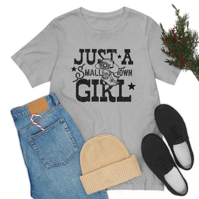 Graphic T Shirt Small Town Girl Funny T-shirt Women Vintage Western Country Girl Short Sleeve Cute Music Tee Shirt Ladies Tops