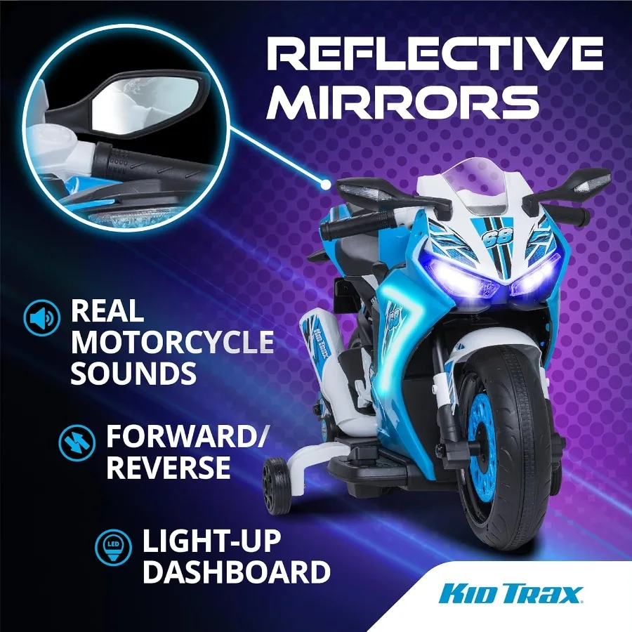 6V グロー電動幼児用バイク - 幼児用バイク、屋内/屋外用おもちゃ、耐久性、LED ヘッドライトとボディライト、リアルな S