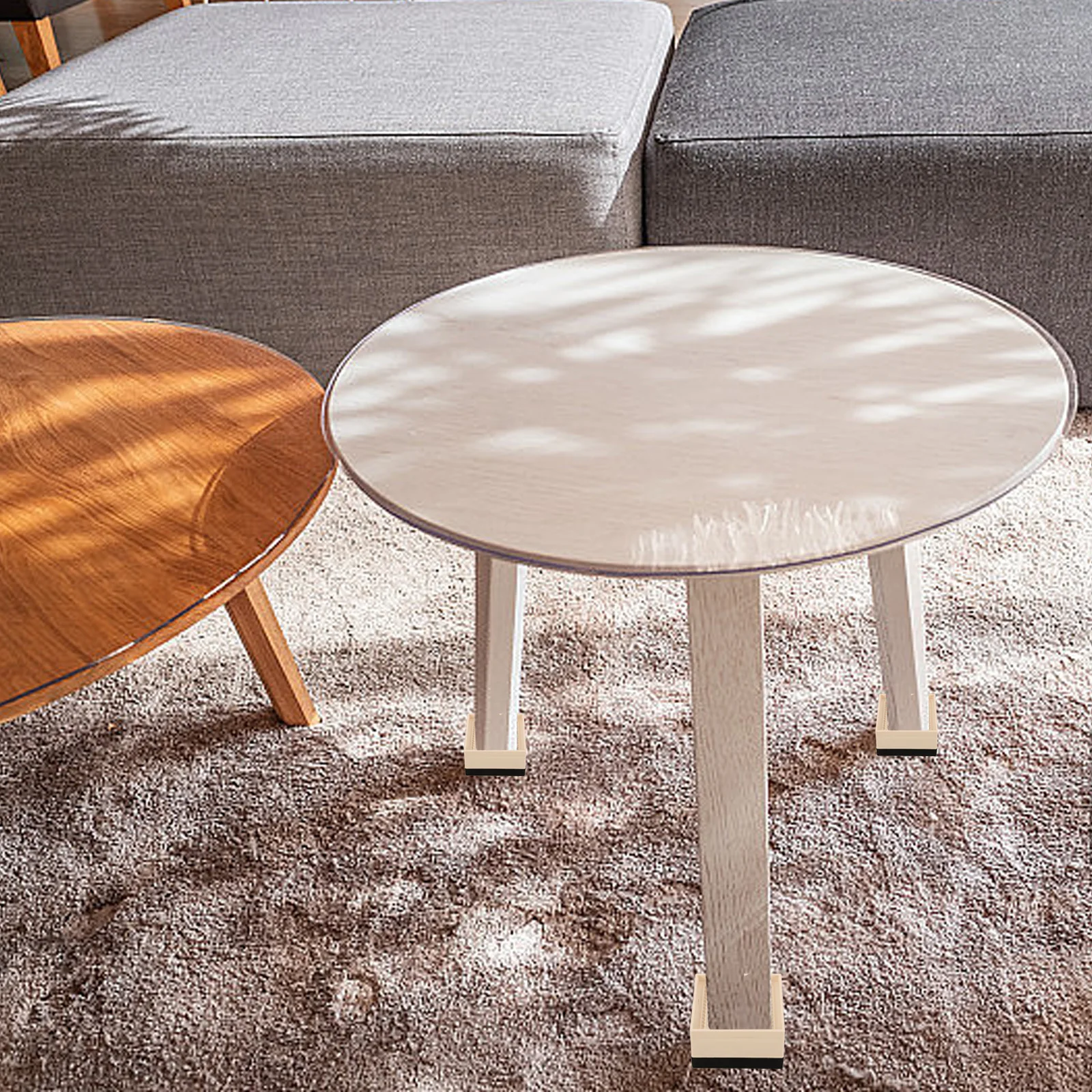 

4pcs Furniture Feet Pads 48mm Resin Beige Anti Skid Wear Resistant Chair Table Leg Risers Protectors Pad Blocks