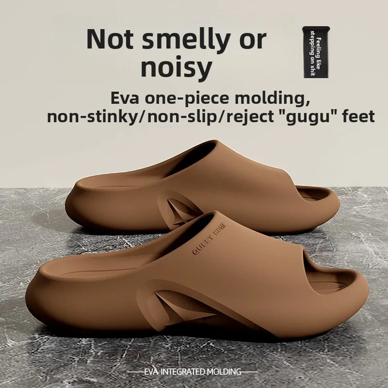 New Slippers Men's Summer Outerwear Indoor Home Bathroom Bathing Anti-slip Couple Thick-soled Stinky-feeling Women