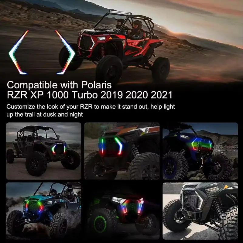 RGB Led-verlichting App Richtingaanwijzer Fang Verlichting voor Polaris RZR XP 1000 Turbo 2019 2020 2021 ATV Accessoires