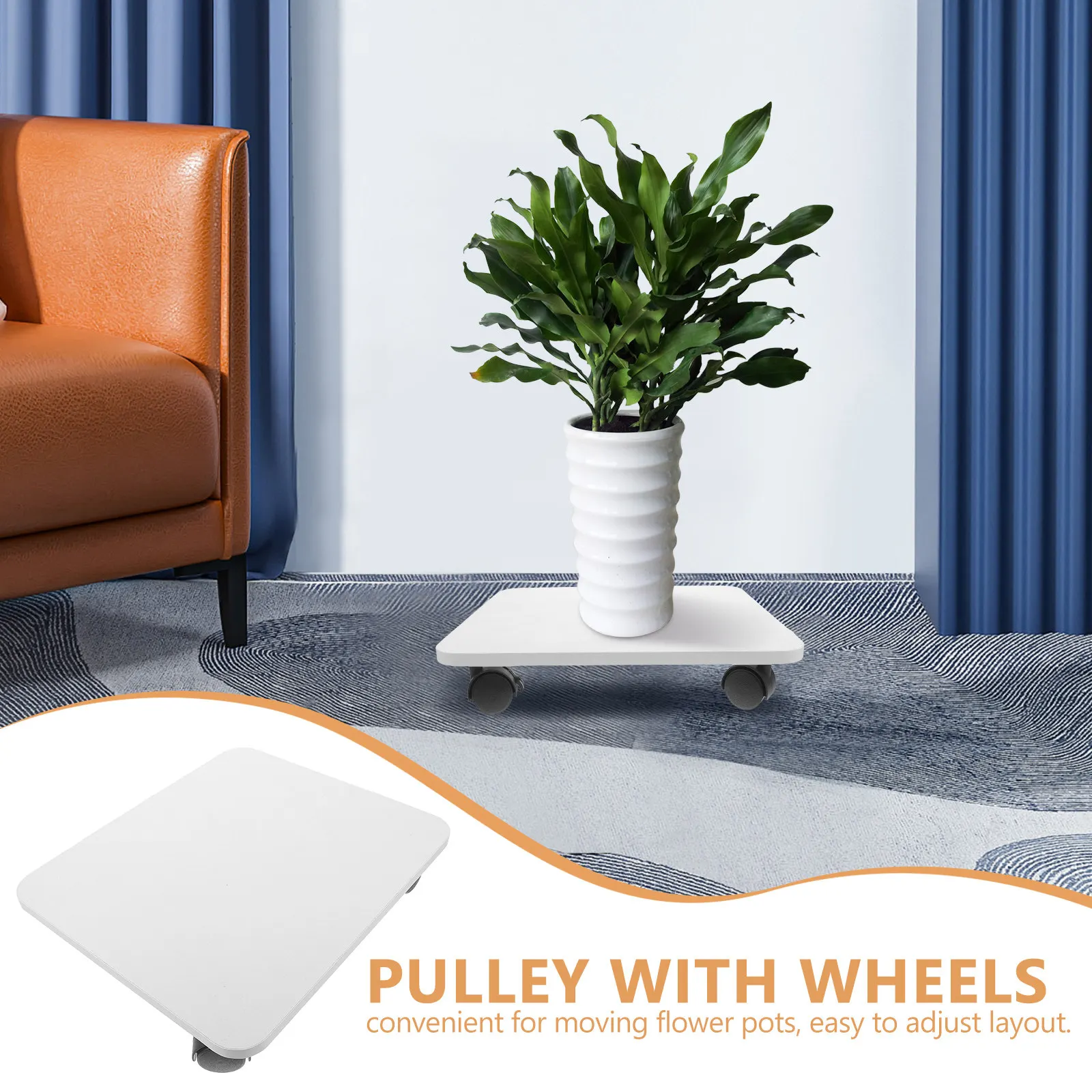 Movable Plant Tray Plastic Rotating Coaster Rolling Saucer Swivel Pot Mover Indoor Outdoor Flower Wheeled Plate