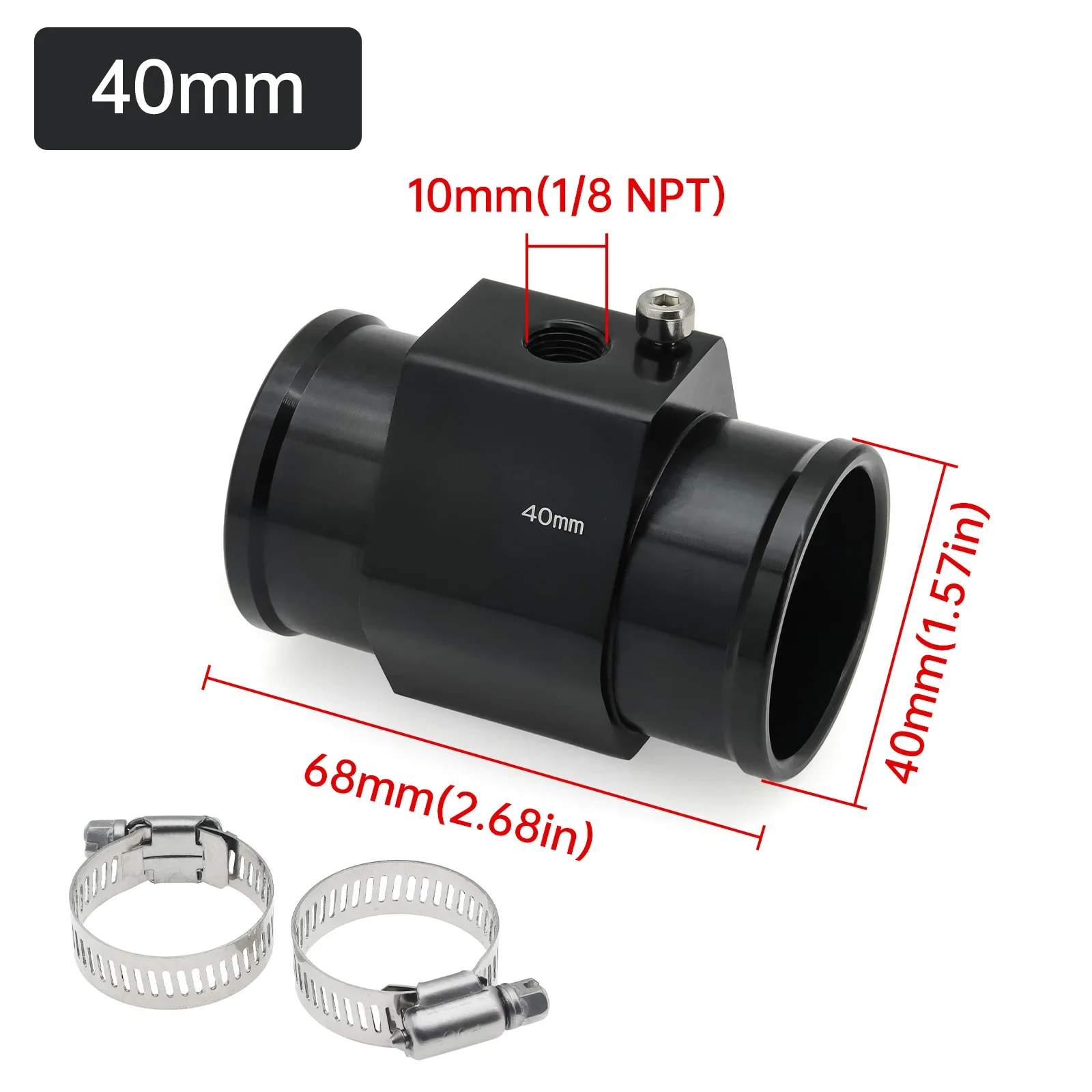 1 Stück Auto Wassertemperaturanzeige Kühler-Temperatursensor Wasserfühler Rohradapter 40mm 38mm 36mm 34mm 32mm 30mm 28mm – Detail 8