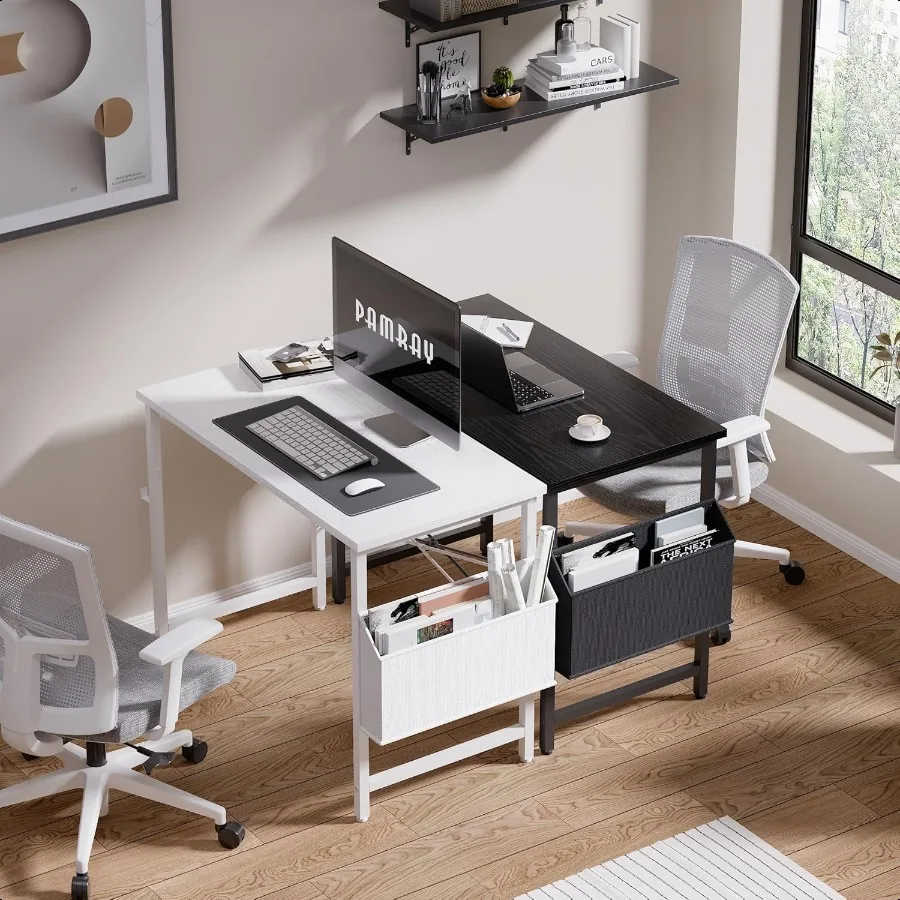 32 Inch Computer Desk for Small Spaces with Storage Bag Home Office Work Desk with Headphone Hook Small Office Desk Study Writi